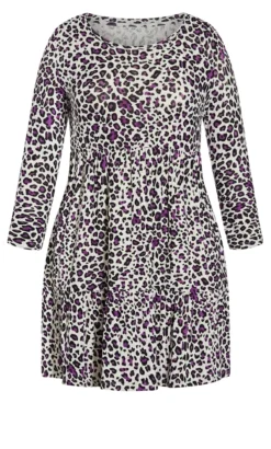 Avenue Loralette Grey Ella Animal Print Tiered Dress -Bold Fit Store a v av 212512magenta 4