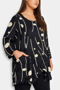 City Chic Black Line Print Tunic Top -Bold Fit Store b838eba2 f52f 42 611857 D scaled