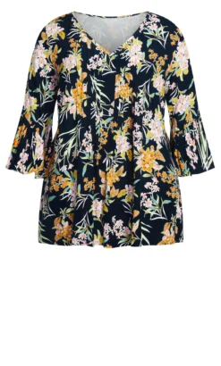 Avenue Black Wildflower Print Pintuck Blouse -Bold Fit Store d2c54644 8cb8 47 611598 L5