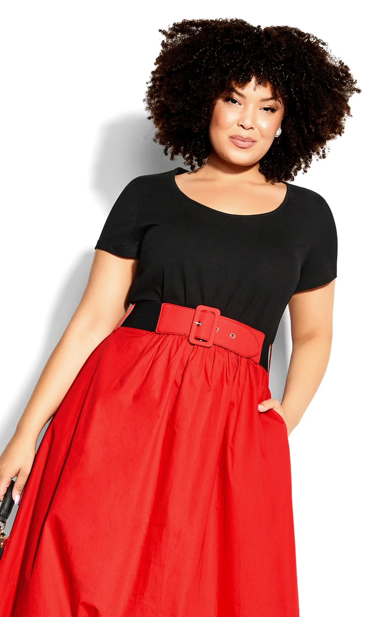 City Chic Black & Red Skater Dress 2 City Chic Black & Red Skater Dress - Image 2