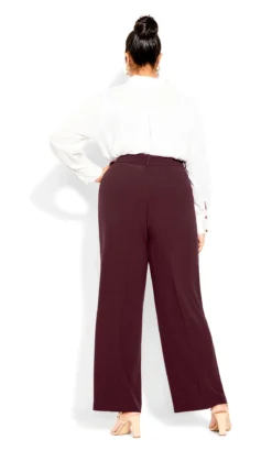 City Chic Burgundy Red Wide Leg Trousers -Bold Fit Store da414a9b 2a54 43 611258 L4