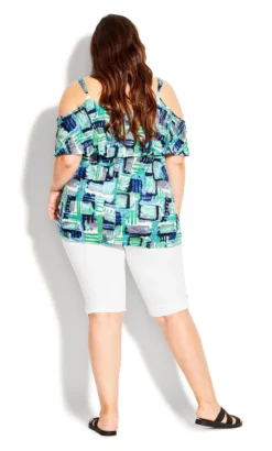 Avenue Blue Mixed Print Cold Shoulder Top -Bold Fit Store fb234bc6 77ab 44 611363 L4