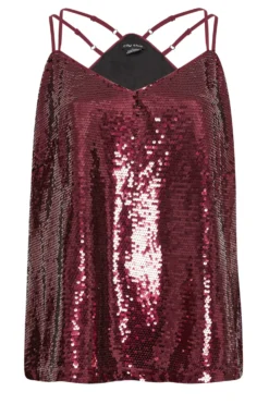 Evans Red Sequin Vest Top