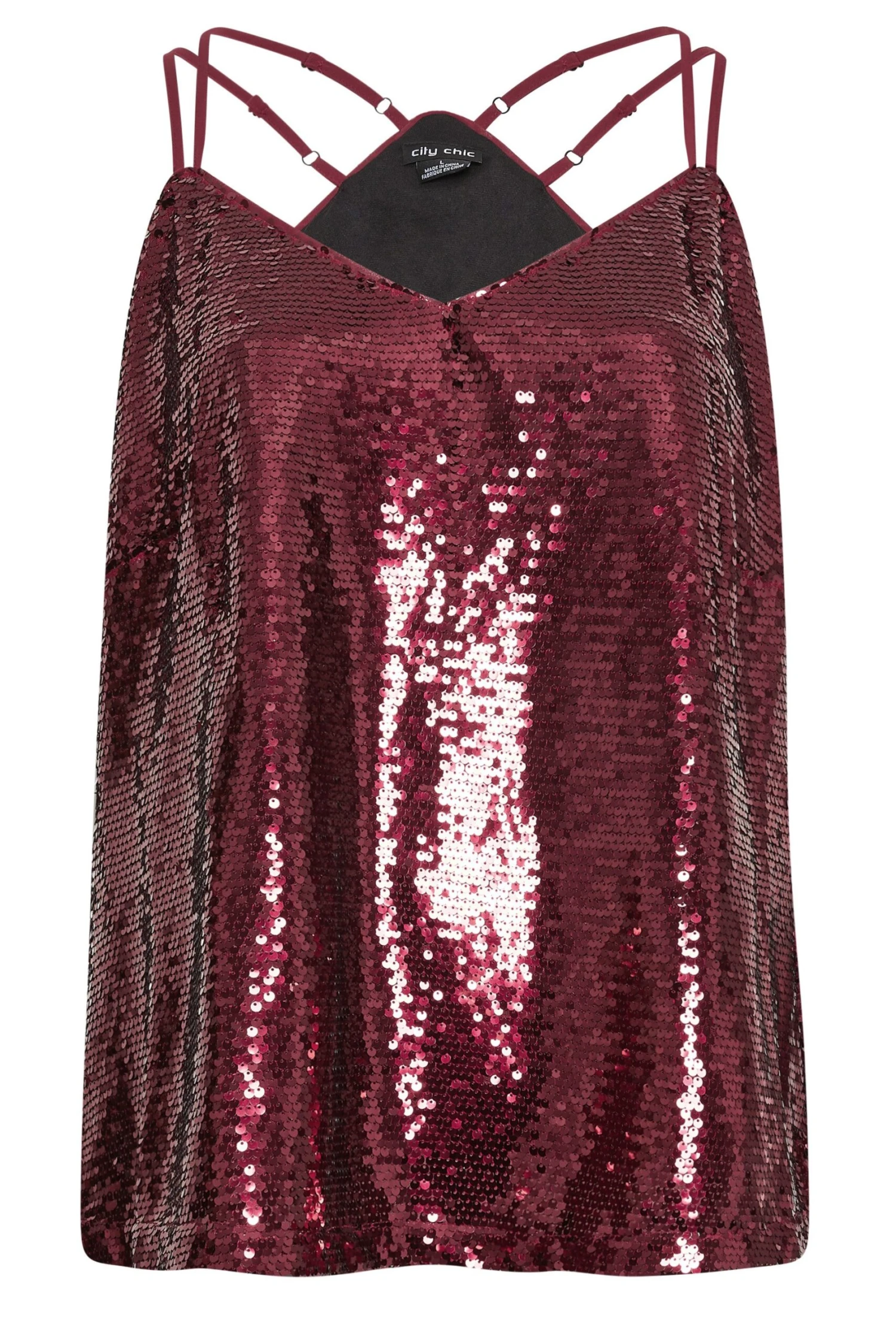 Evans Red Sequin Vest Top 1 Evans Red Sequin Vest Top