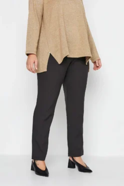 City Chic Black Stretch Straight Leg Trousers
